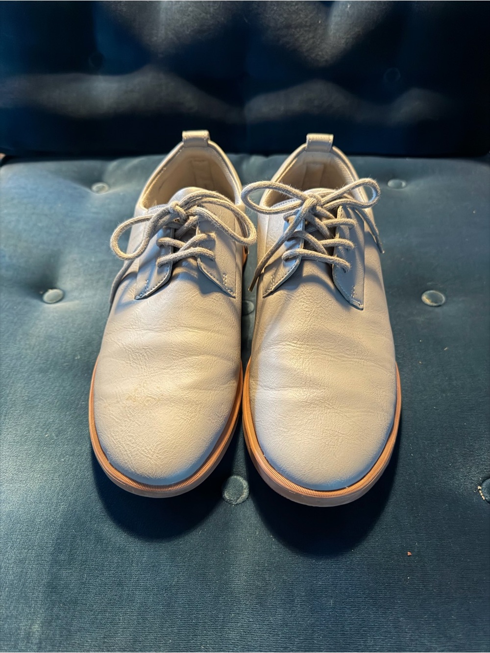 Women's Lace-Up Derby Shoes in Light Gray